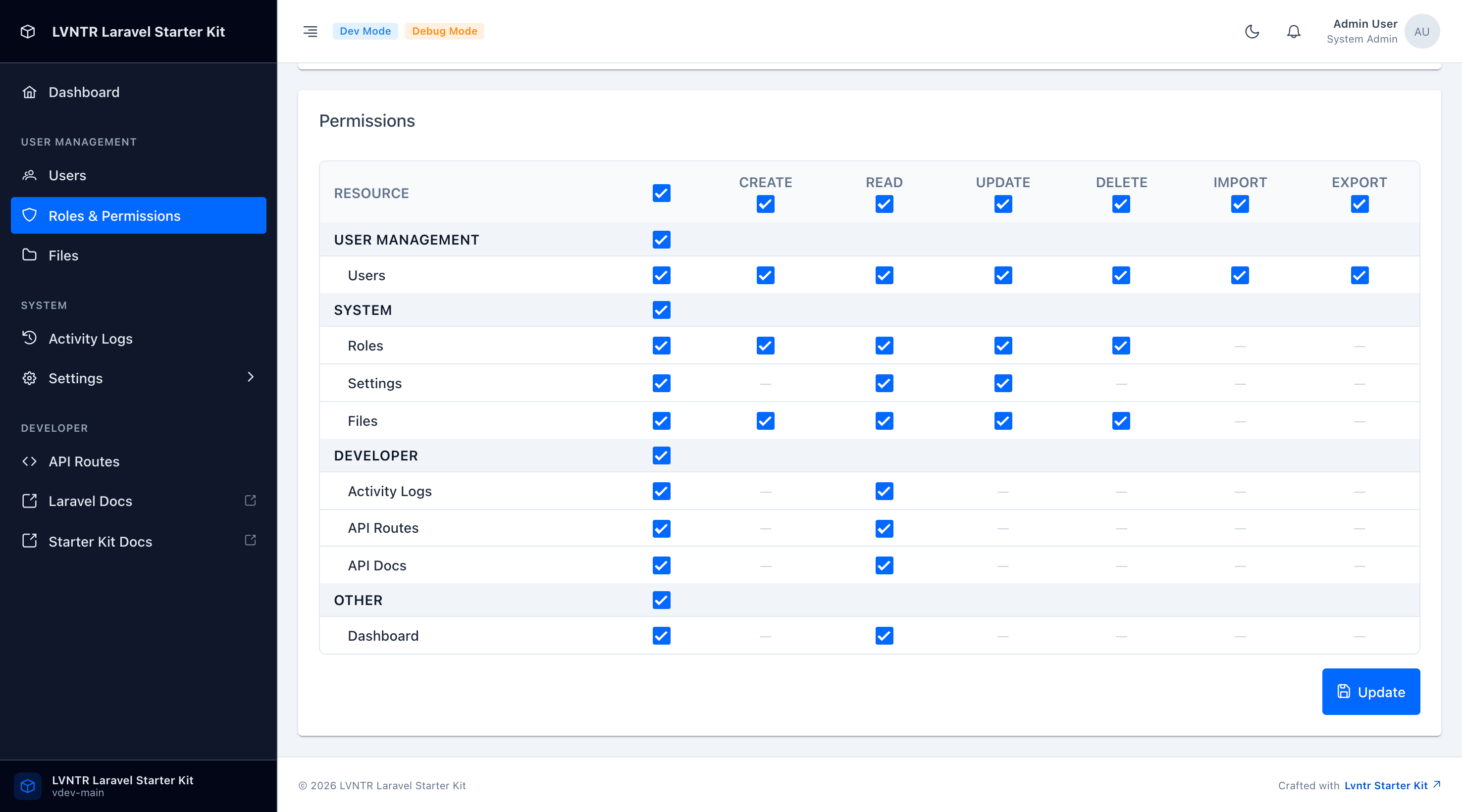 Roles & permissions